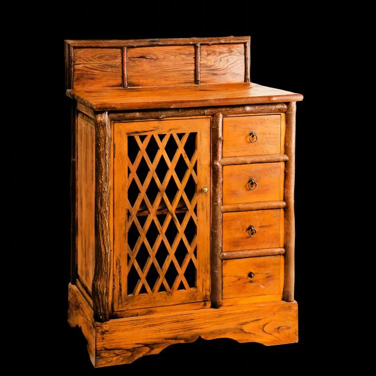 Classical Bark Decoration Large Cabinet